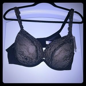 Cacique black and cream lace bra